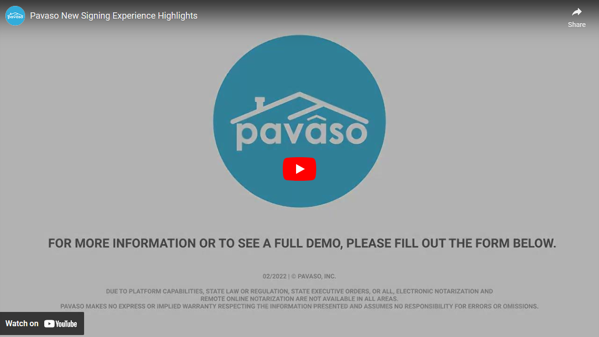 Pavaso blue circle with a play button in the middle